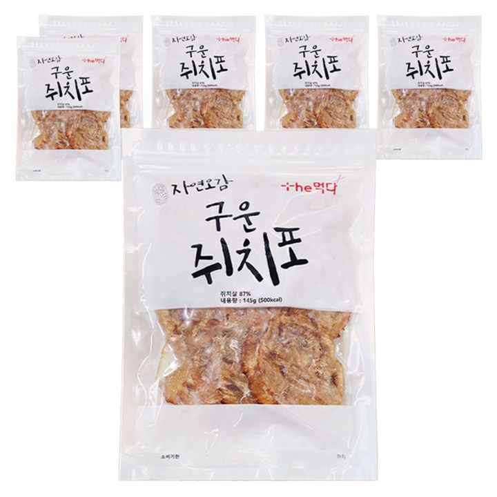 더먹다 자연오감 구운쥐치포 15마리, 145g, 6개