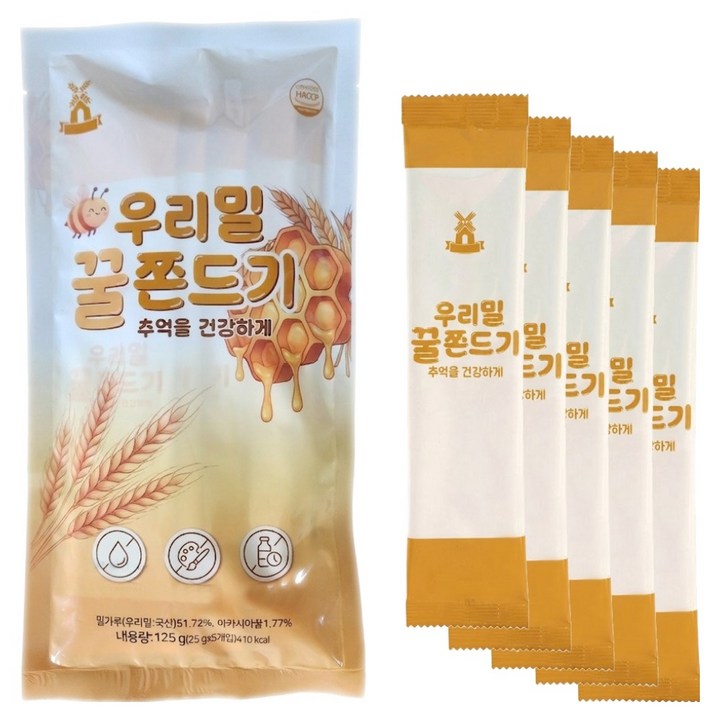 이담푸드 우리밀 꿀쫀드기 5p, 1개, 125g
