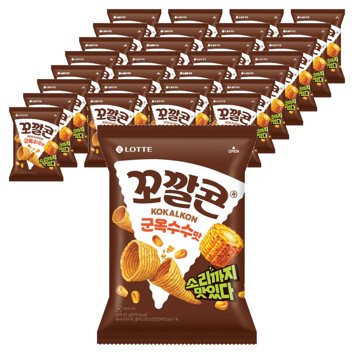 꼬깔콘 롯데제과 군옥수수맛, 67g, 30개