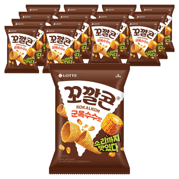 꼬깔콘 롯데제과 군옥수수맛, 67g, 15개