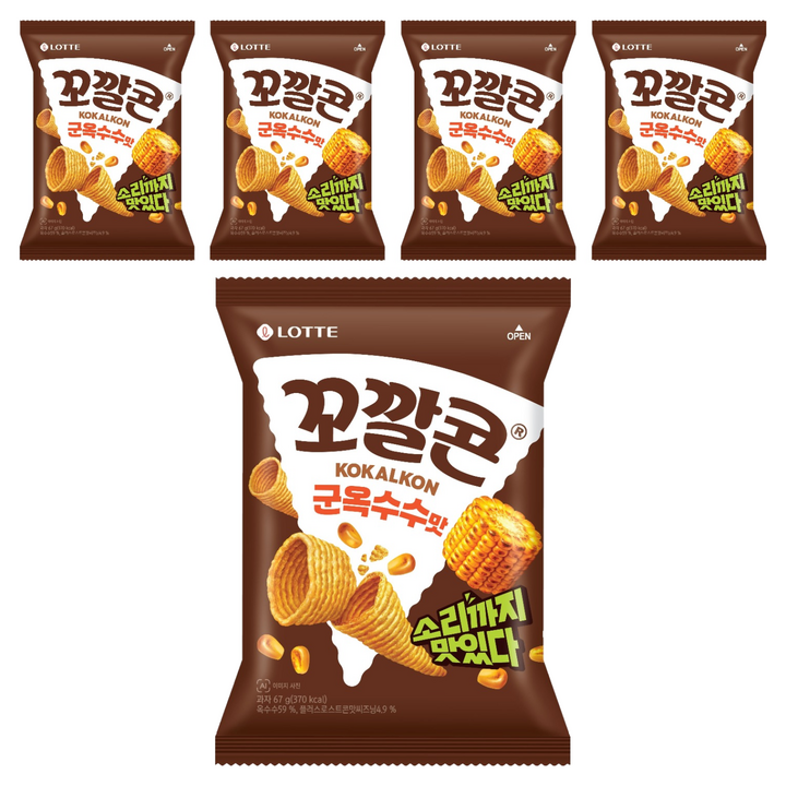 꼬깔콘 롯데제과 군옥수수맛, 67g, 5개