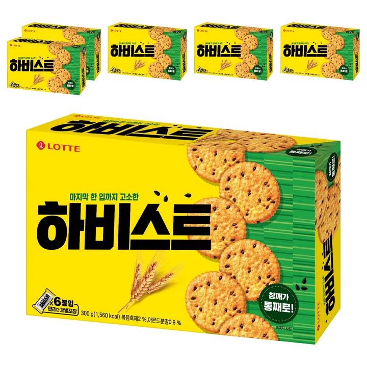 롯데웰푸드 하비스트 오리지널, 300g, 6개