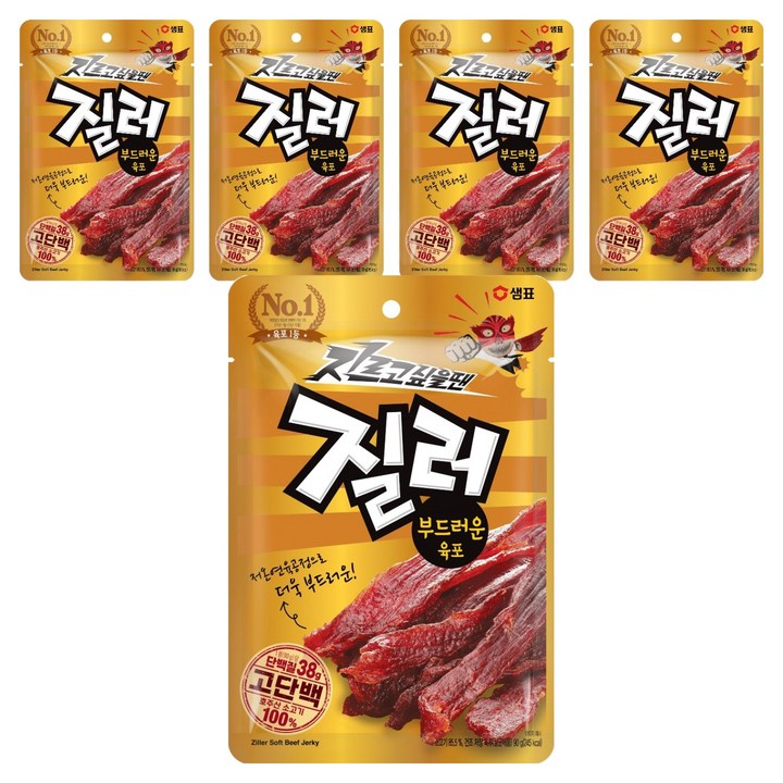 샘표 질러 부드러운 육포, 90g, 5개