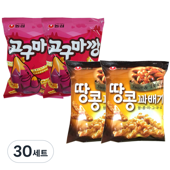 농심 고구마깡 83g x 2p + 땅콩꽈배기 84g x 2p, 30세트