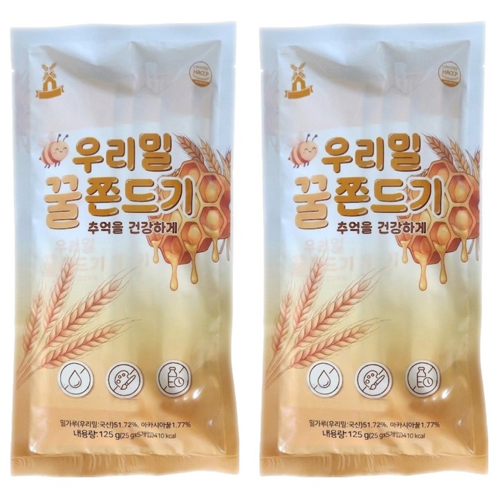이담푸드 우리밀 꿀쫀드기 5p, 2개, 125g