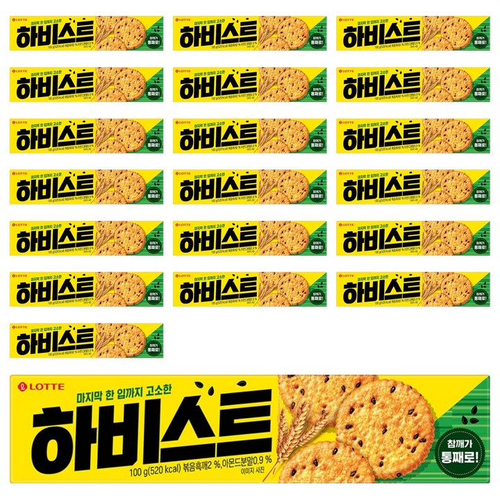 롯데웰푸드 하비스트 오리지널, 100g, 20개