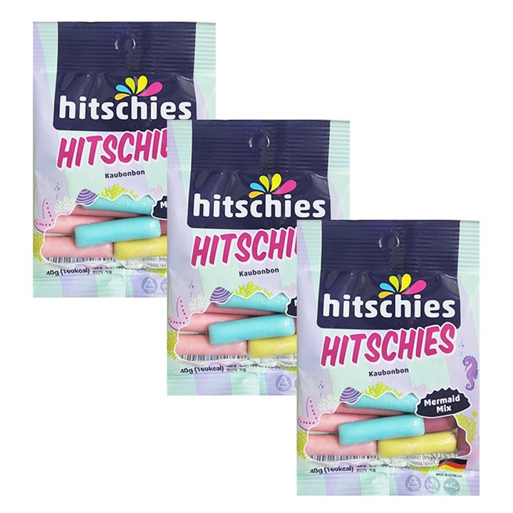 히치스 머메이드 수수깡젤리, 40g, 3개