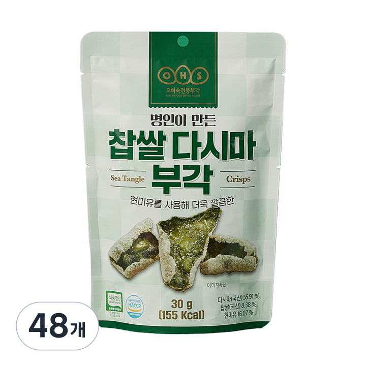 오희숙전통부각 찹쌀 다시마 부각, 30g, 48개