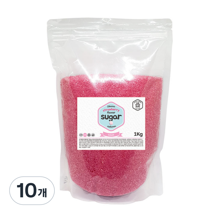 웰빙 솜사탕 설탕 딸기향, 1kg, 10개