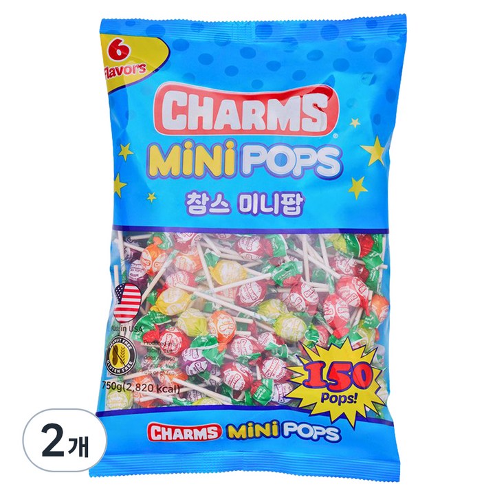 투시롤 참스 미니팝 캔디, 750g, 2개