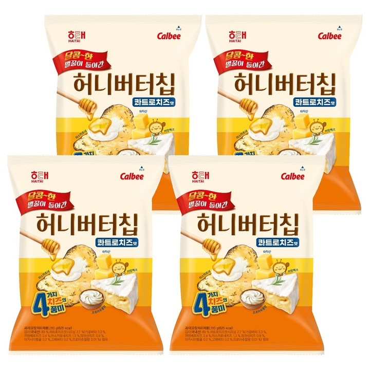 허니버터 칩 콰트로치즈맛, 4개, 110g