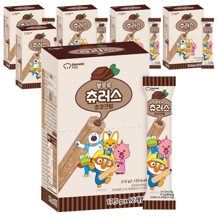 뽀로로 츄러스 초코크림, 210g, 6개