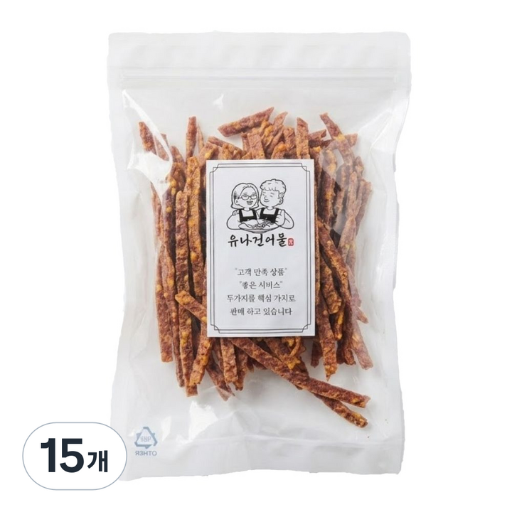 유나건어물 고다 치즈 쏙쏙 오징어 육포, 15개, 200g