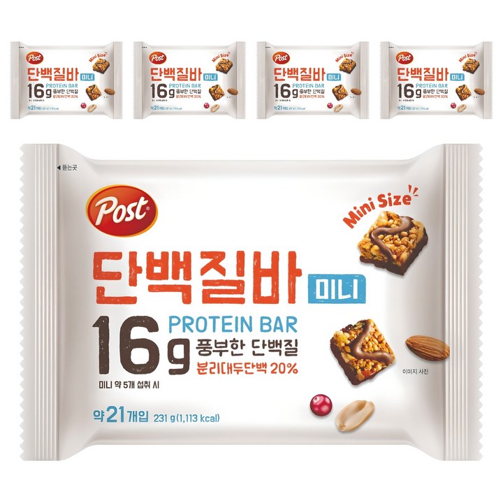 포스트 단백질바 미니 21p, 231g, 1개