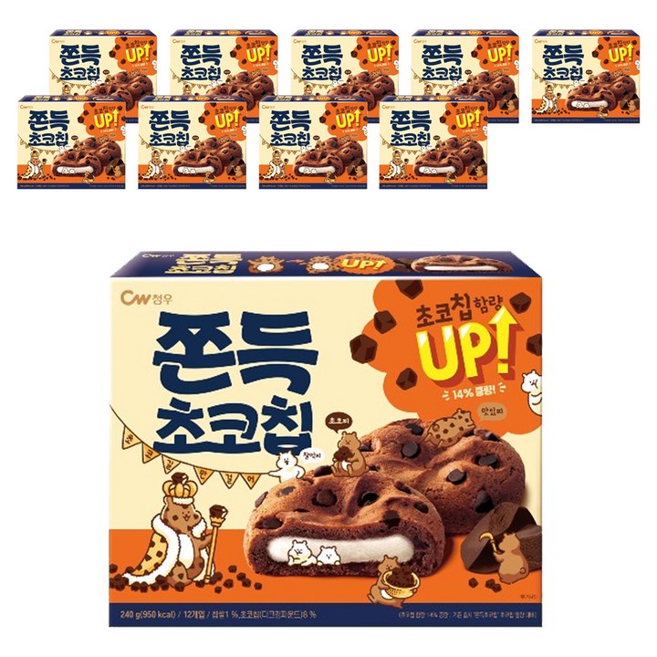 청우식품 쫀득초코칩, 240g, 10개