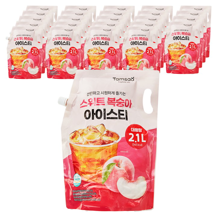 탐사 스위트 복숭아 아이스티, 2.1L, 25개