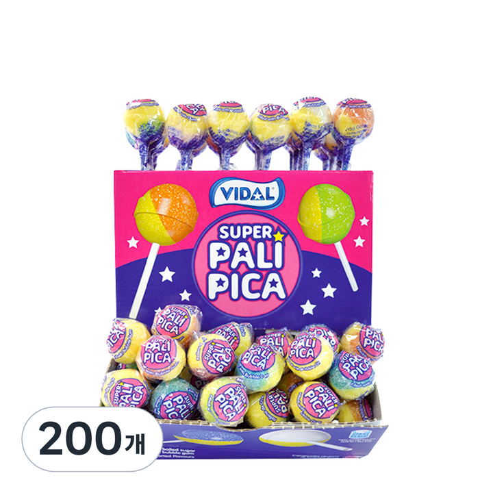 비달 슈퍼 팔리피카 버블껌 캔디, 200개, 17.5g