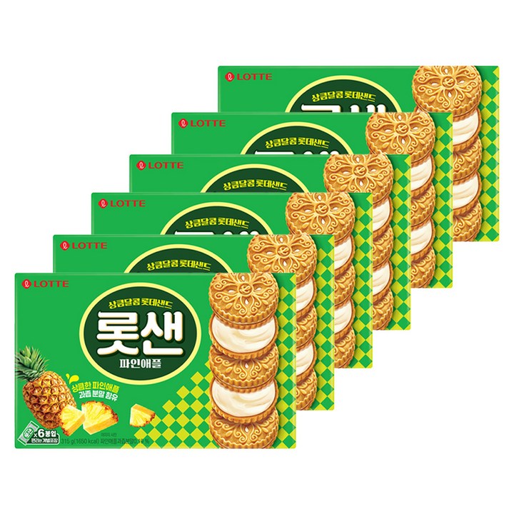 롯데웰푸드 롯샌 파인애플, 315g, 6개