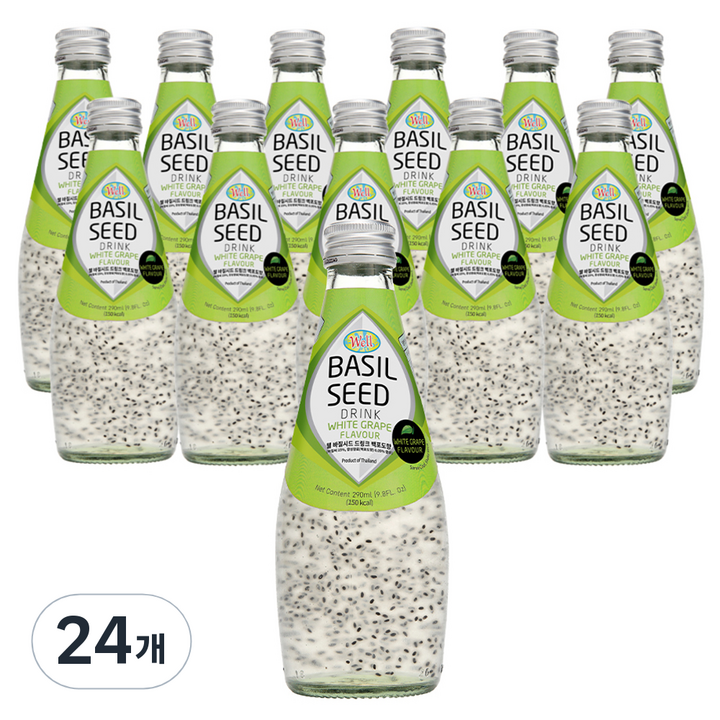 웰 바질시드 드링크 백포도향, 24개, 290ml