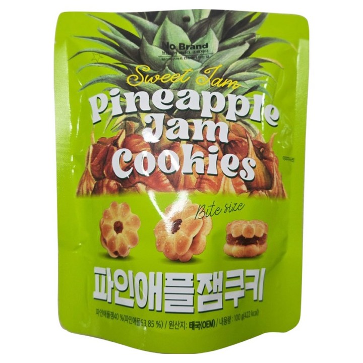 스낵피아 노브랜드 파인애플잼쿠키, 100g, 1개