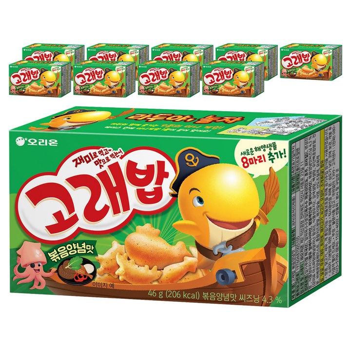고래밥 볶음양념맛, 46g, 10개