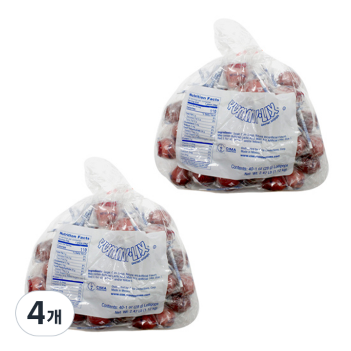 위니비니 야미릭스 롤리팝 티라미스향 40p, 1.12kg, 4개