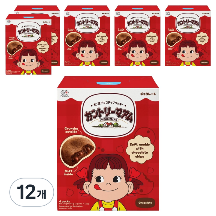 후지야 컨트리맘 초코칩쿠키, 12개, 44g