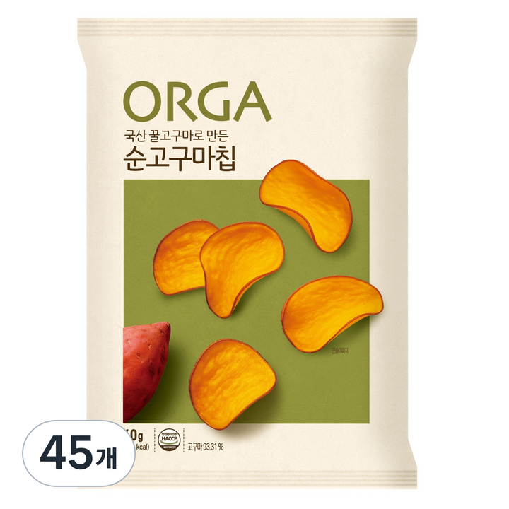 올가홀푸드 순 고구마칩, 45개, 40g