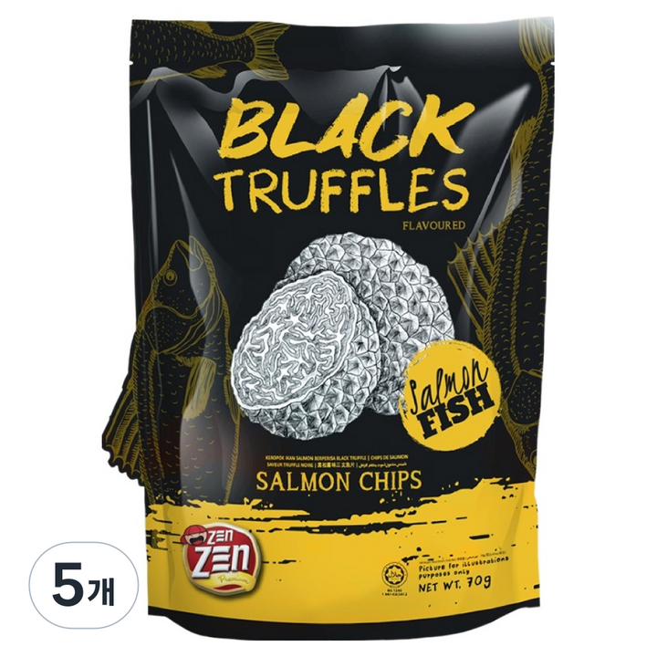 젠젠 살몬칩 블랙트러플맛, 70g, 5개