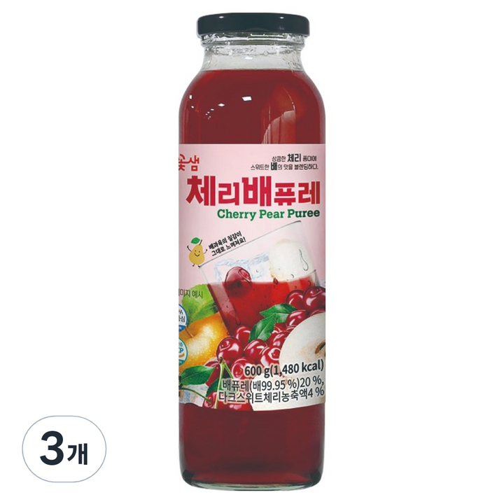 꽃샘 체리 배퓨레, 600g, 3개