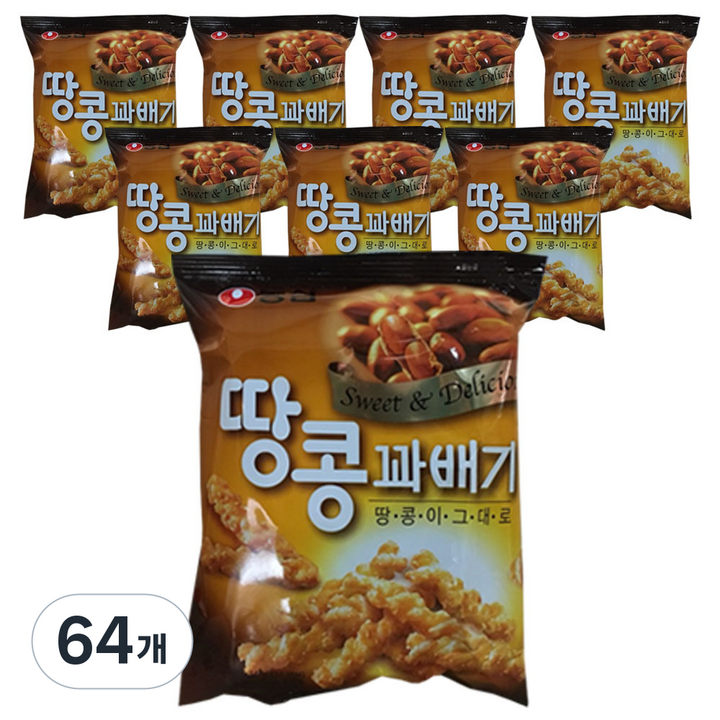 농심 땅콩꽈배기, 84g, 64개
