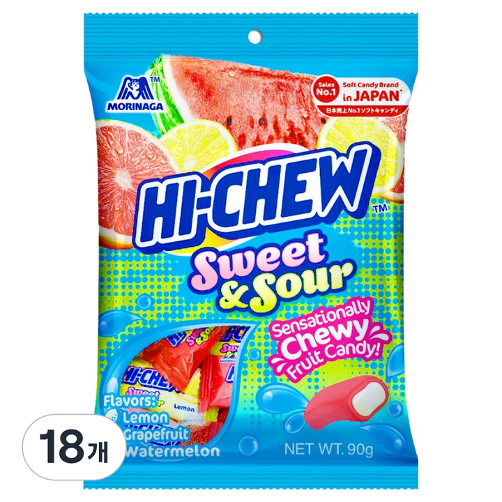 하이츄 스윗앤사우어, 90g, 18개