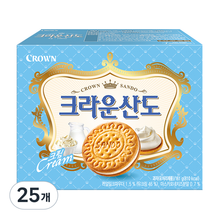 크라운 산도 크림, 161g, 25개