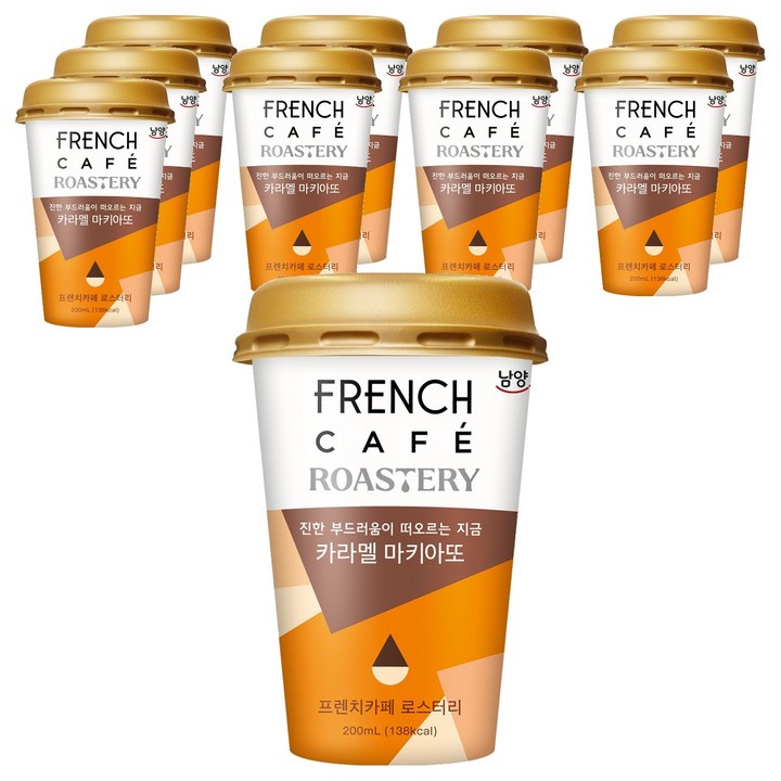 프렌치카페 카라멜 마키아또 컵커피, 10개, 200ml