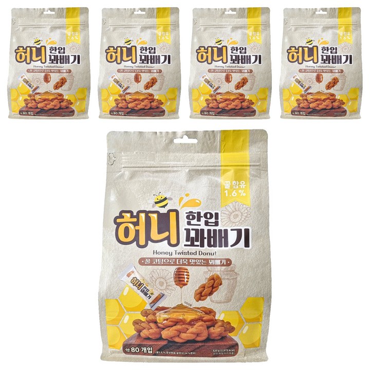 한입 허니 꽈배기, 520g, 5개