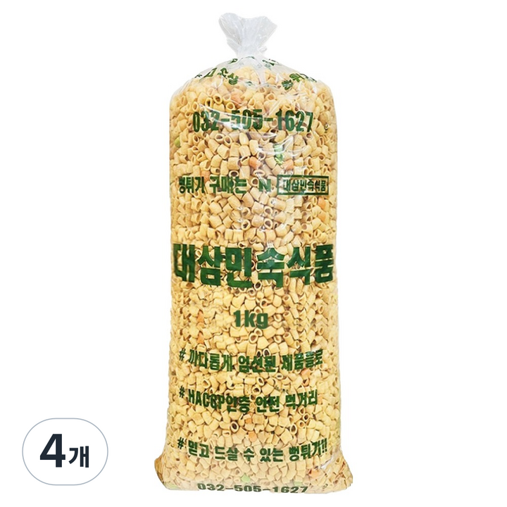 대삼민속식품 마카로니 뻥튀기, 1kg, 4개