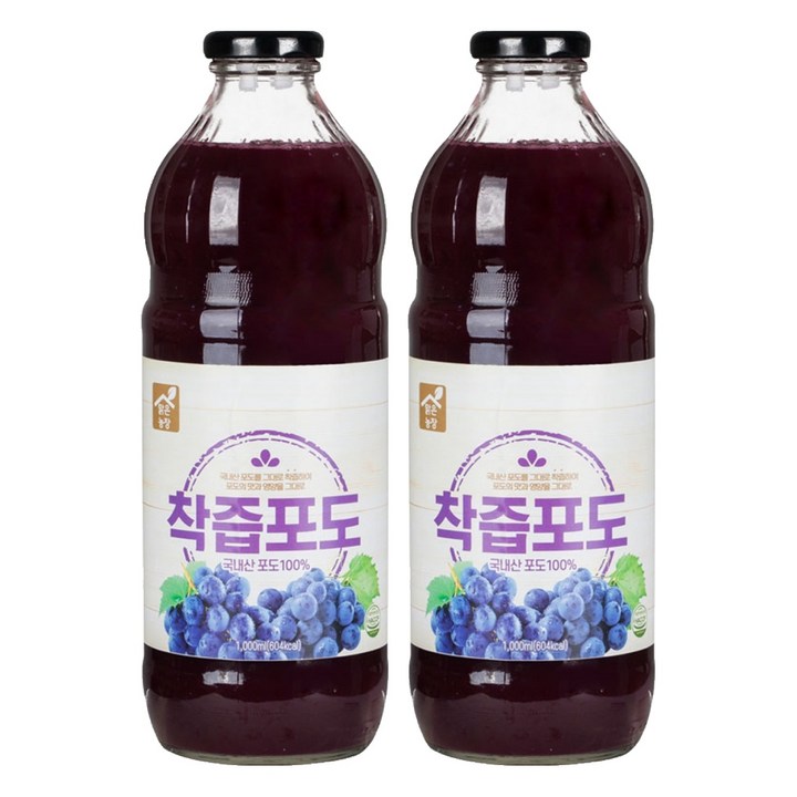 맑은농장 착즙 포도, 1L, 2개