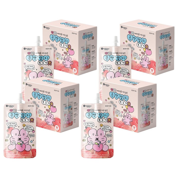 맥널티커피 10가지 비타민을 가득 담은 곤약젤리 복숭아 10개입, 1.3kg, 4개