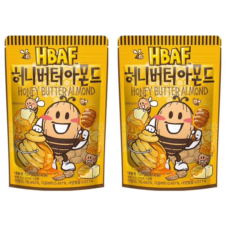 바프 허니버터 아몬드, 120g, 2개