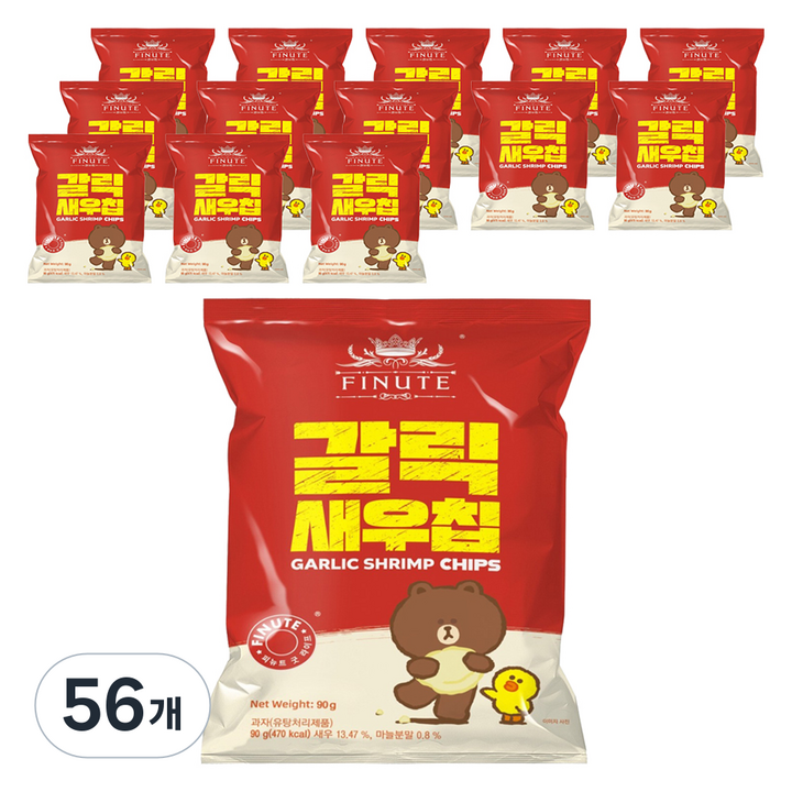 피뉴트 갈릭새우칩, 90g, 56개