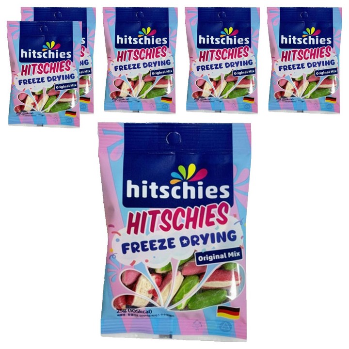히치스 동결건조 오리지널 수수깡 젤리, 25g, 6개