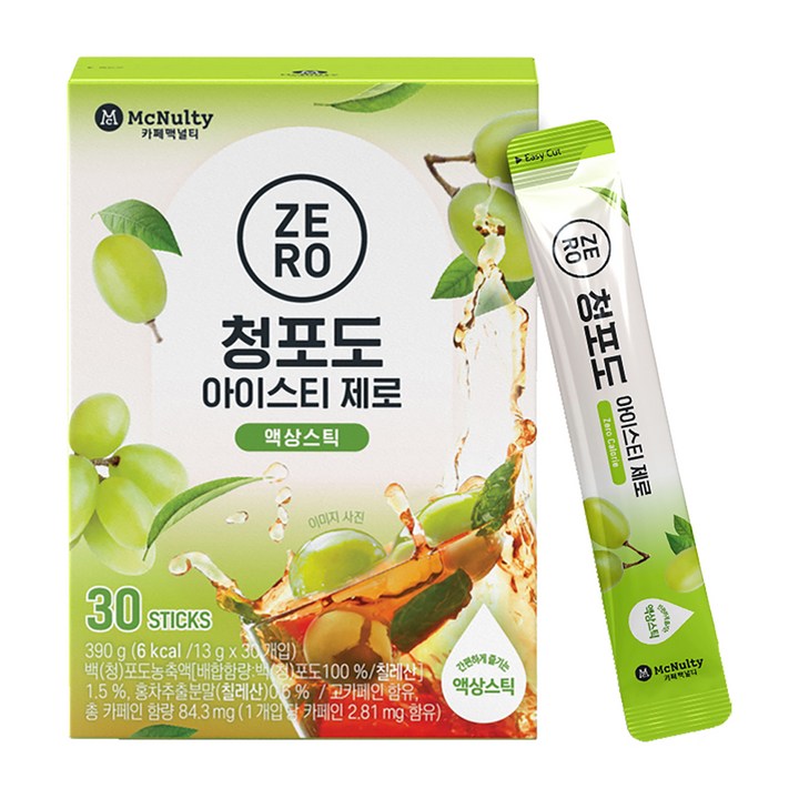 맥널티커피 청포도 아이스티 제로, 390g, 30개입, 1개