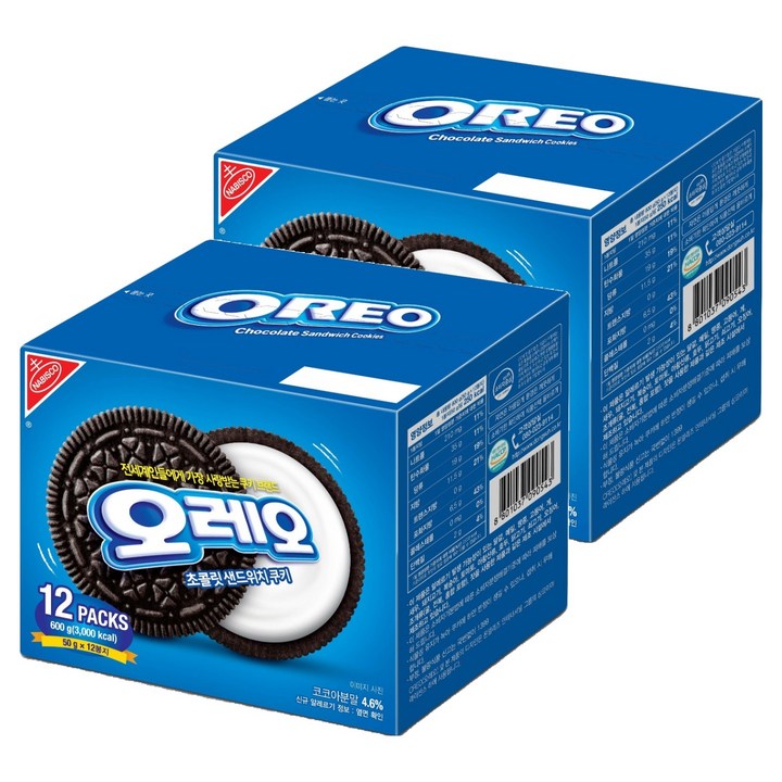 오레오 화이트 샌드위치 쿠키, 600g, 2개