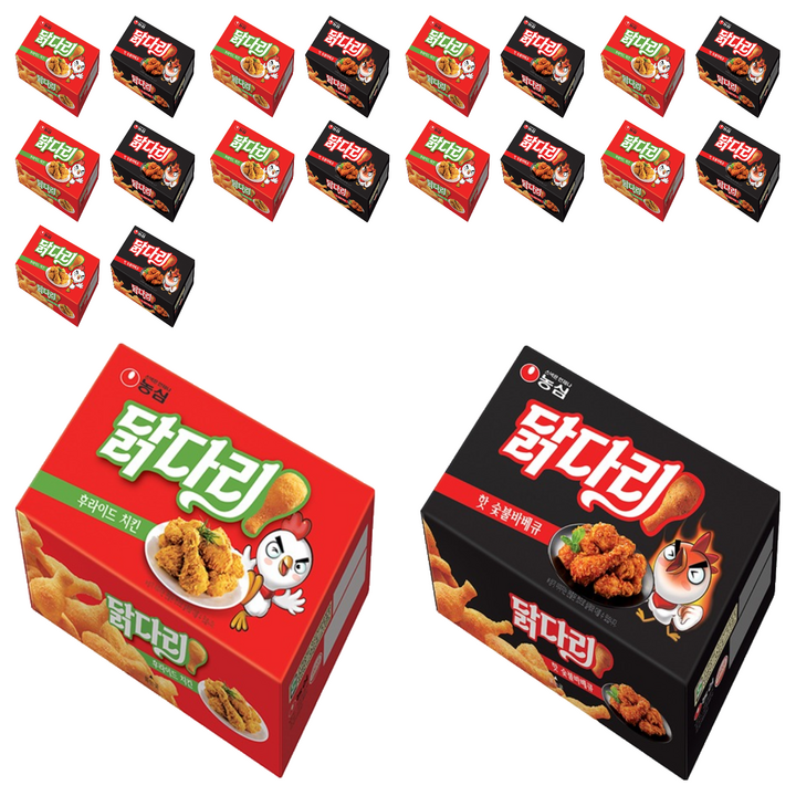 농심닭다리 핫숯불바베큐 10p + 후라이드치킨 10p, 66g, 20개