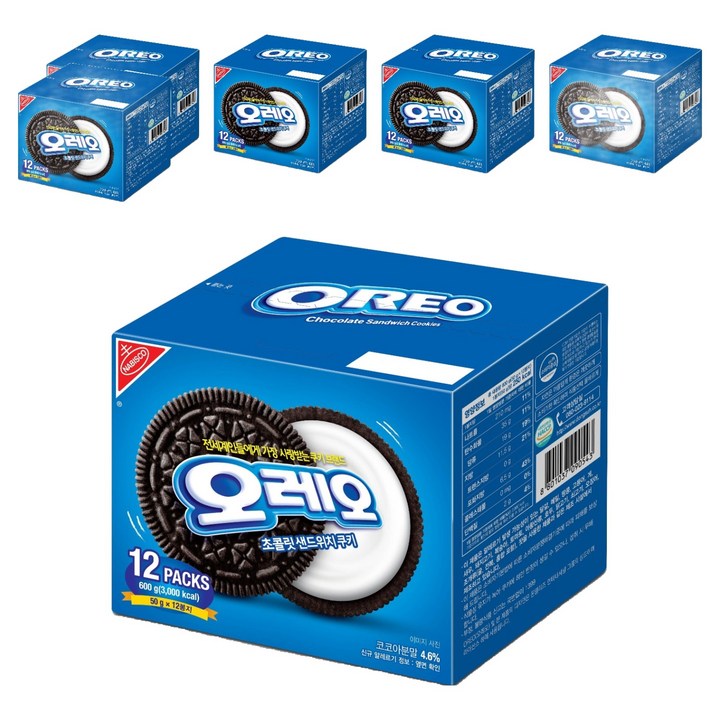 오레오 화이트 샌드위치 쿠키, 600g, 6개