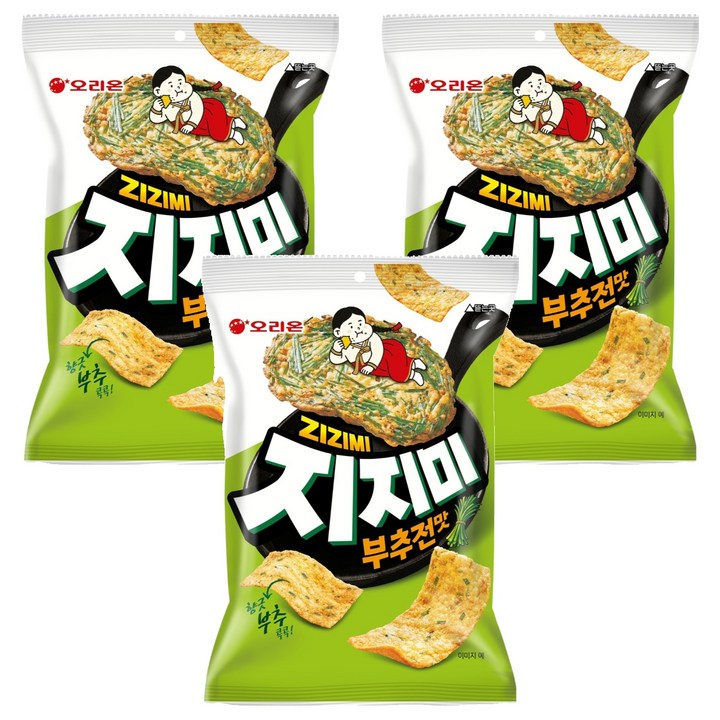 오리온 지지미 부추전맛, 58g, 3개