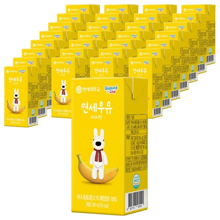 연세우유 바나나맛 멸균우유, 190ml, 48개