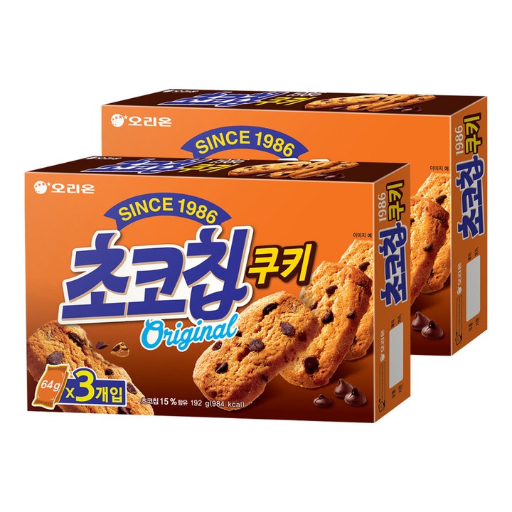 오리온 초코칩쿠키, 192g, 2개