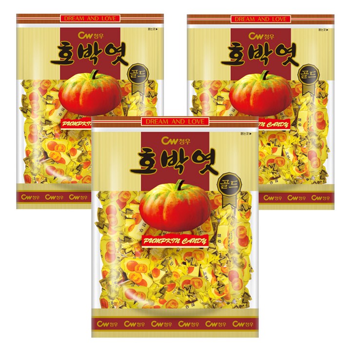 청우식품 호박엿 골드, 350g, 3개