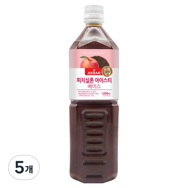 아크바 피치실론 아이스티 베이스, 1L, 5개